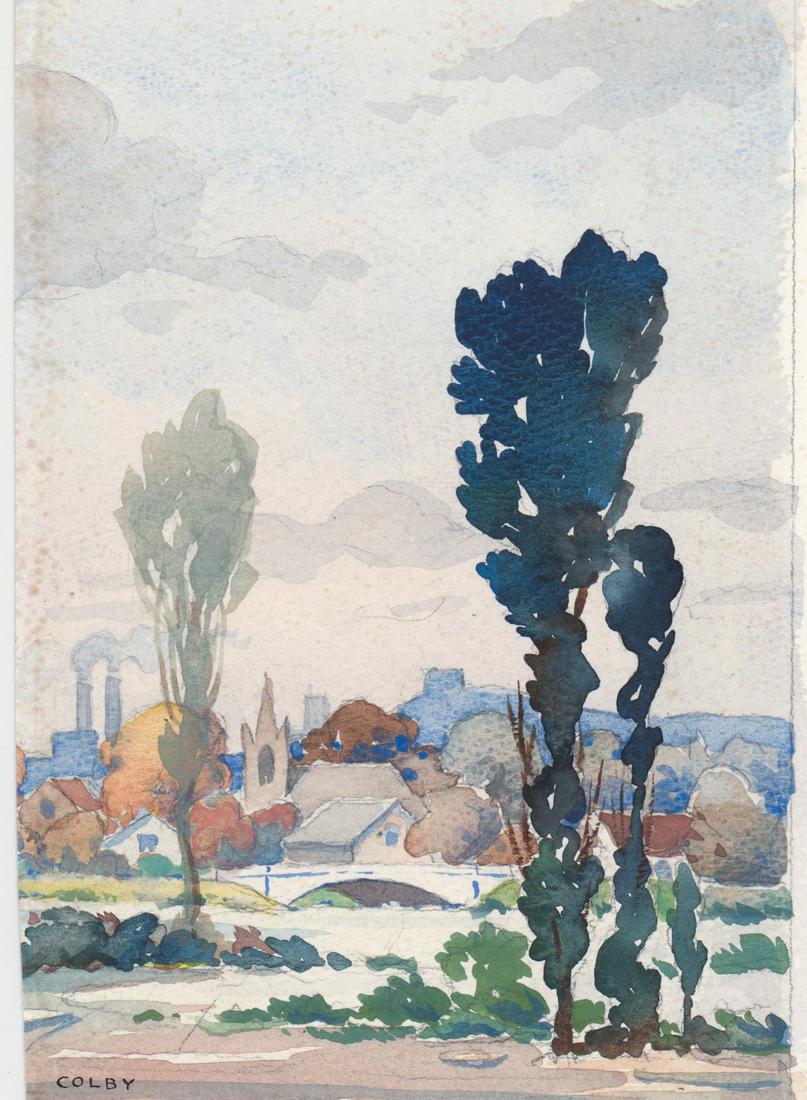 Colby Watercolor [Mystic Valley, Medford, MA] (1 of 4)