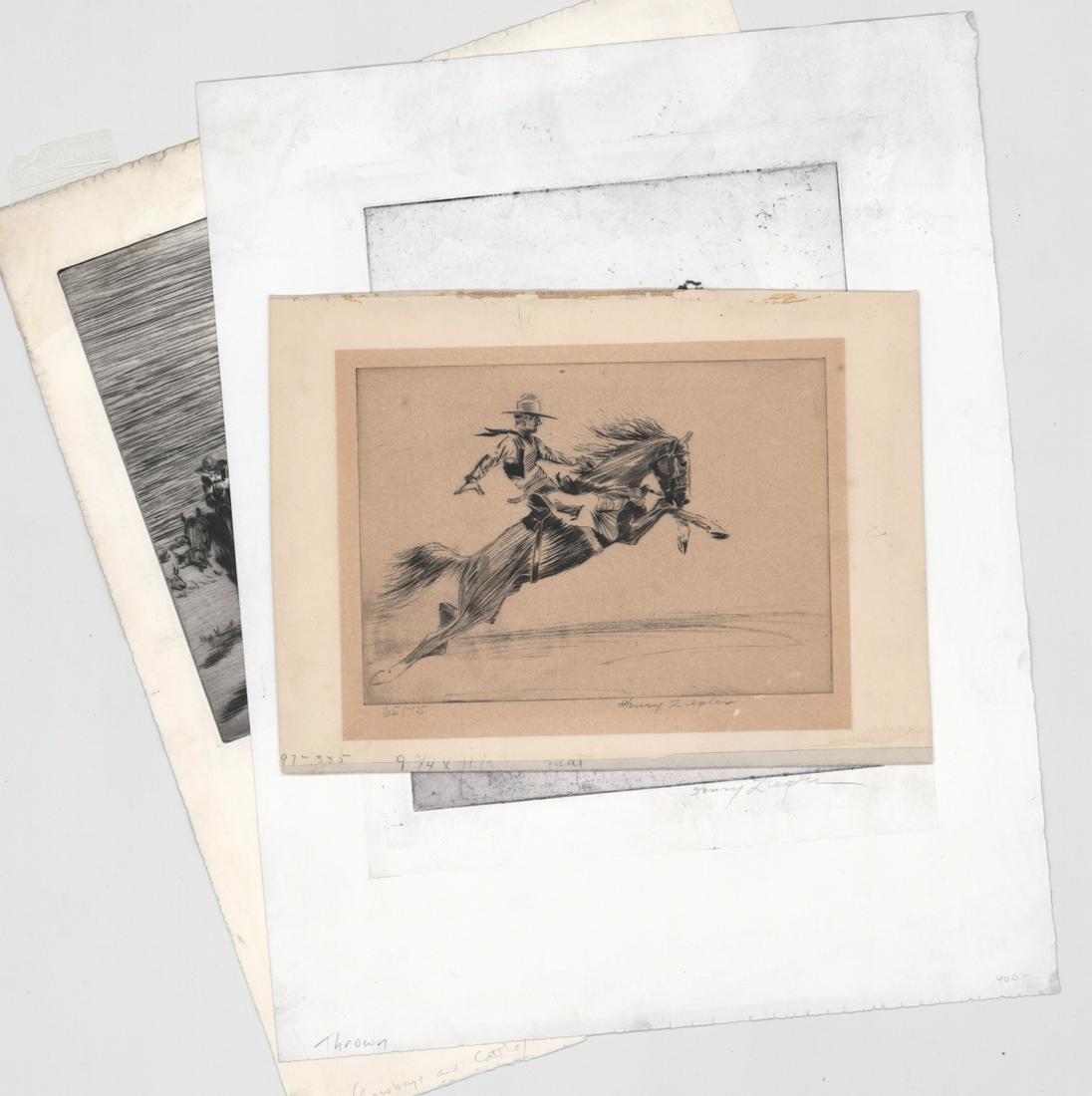 Henry Ziegler Drypoint/Etchings [Cowboys] (1 of 4)