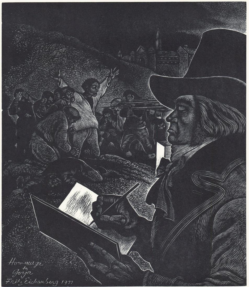 Fritz Eichenberg Wood Engraving [Homage to Goya] (1 of 5)