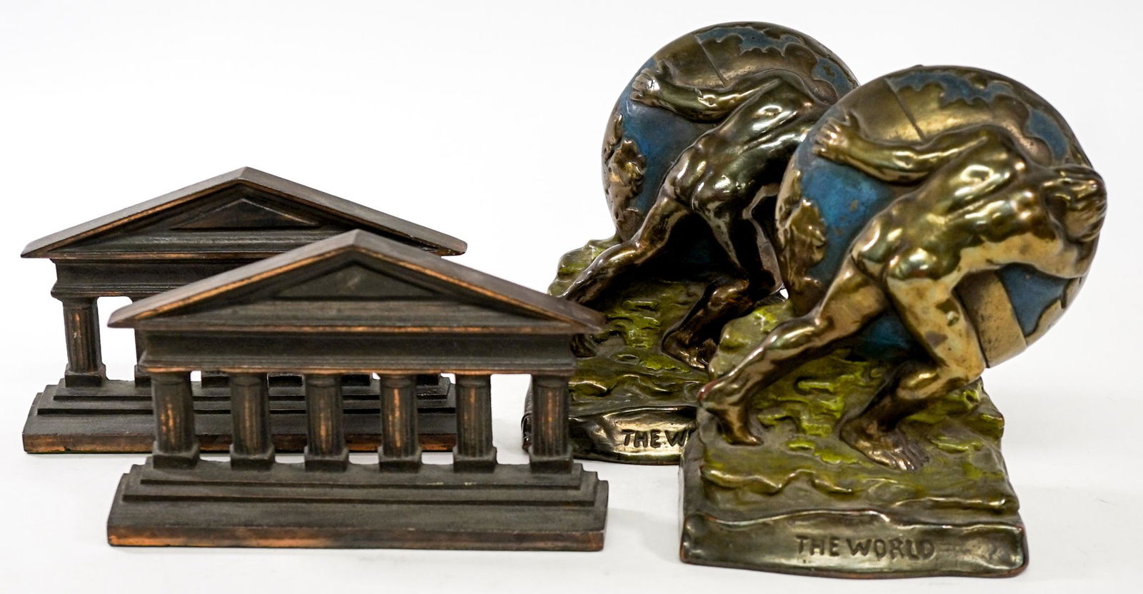 'The World' (2) and (2) Building Bookend Sets (1 of 11)