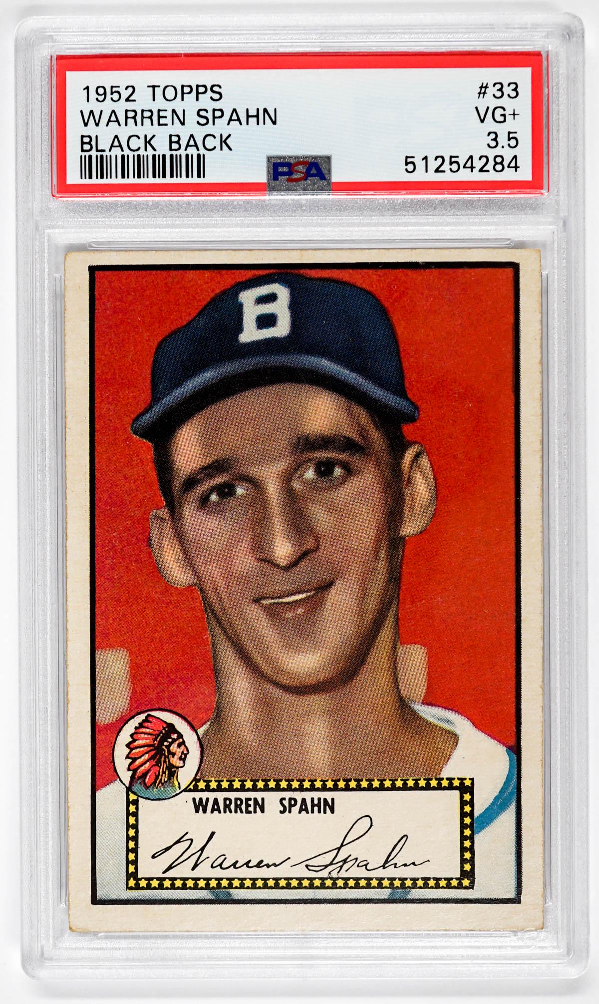 Warren Spahn 1952 Topps #33 PSA 3.5 (1 of 2)