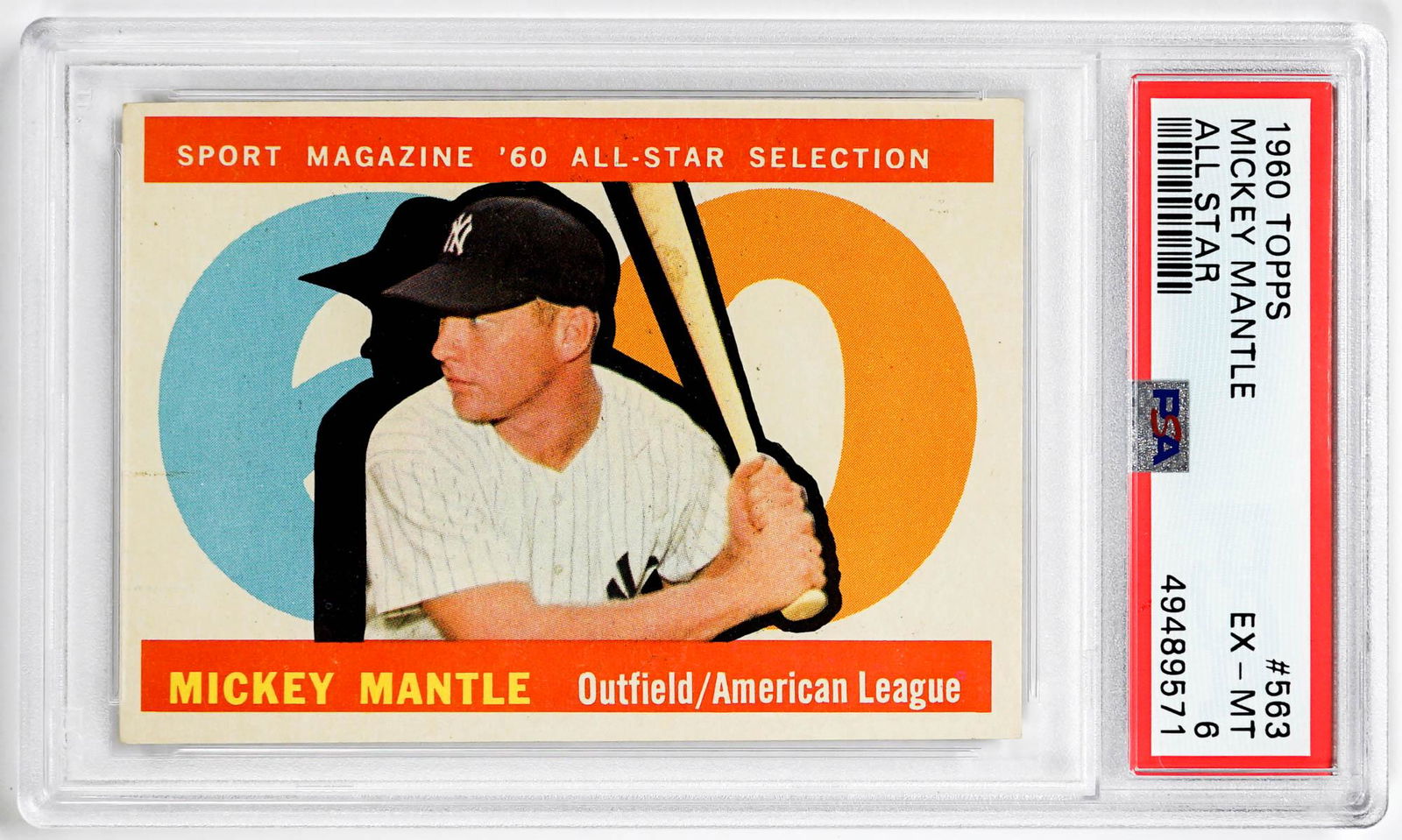 Mickey Mantle 1960 Topps #563 PSA 6 EX-MT (1 of 2)