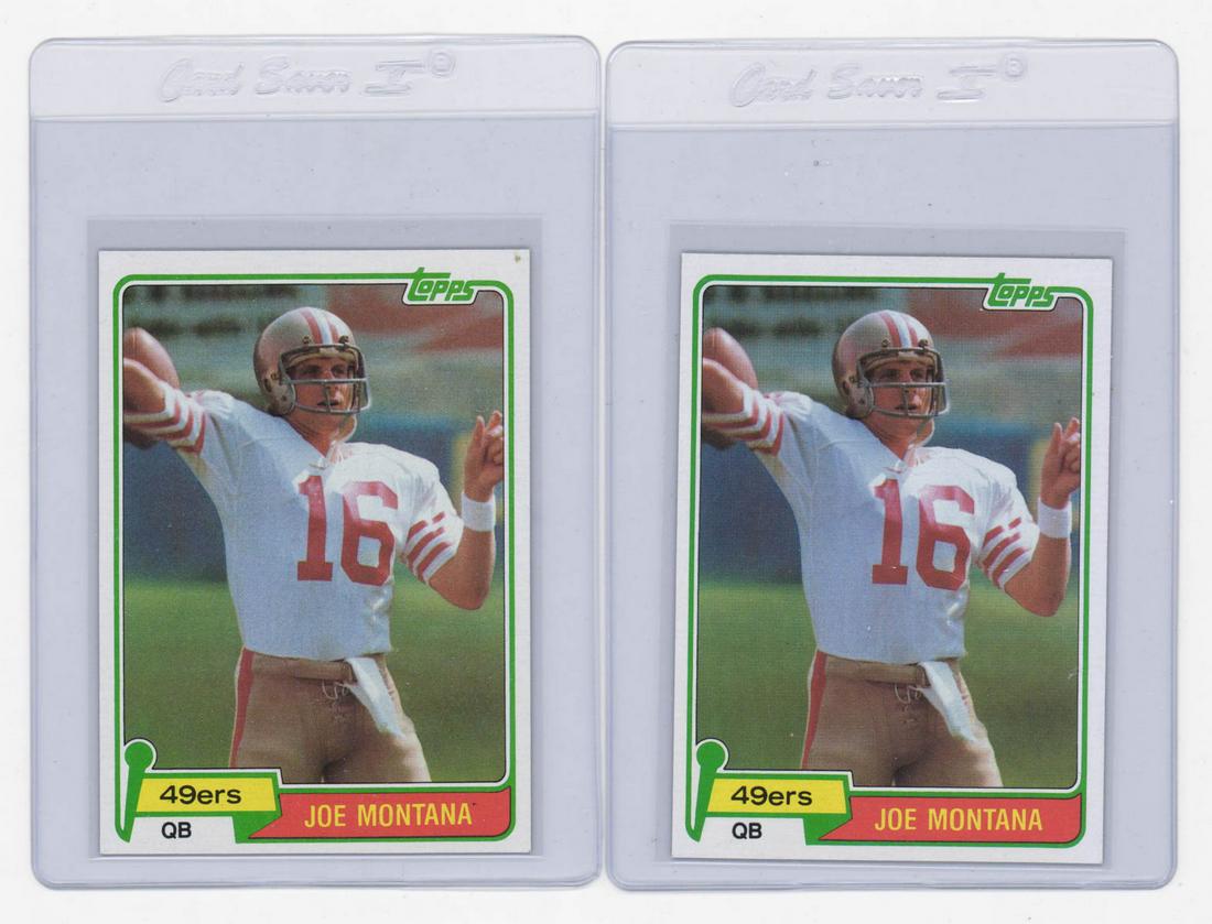 Joe Montana 1981 Topps Rookie Cards (2) (1 of 2)