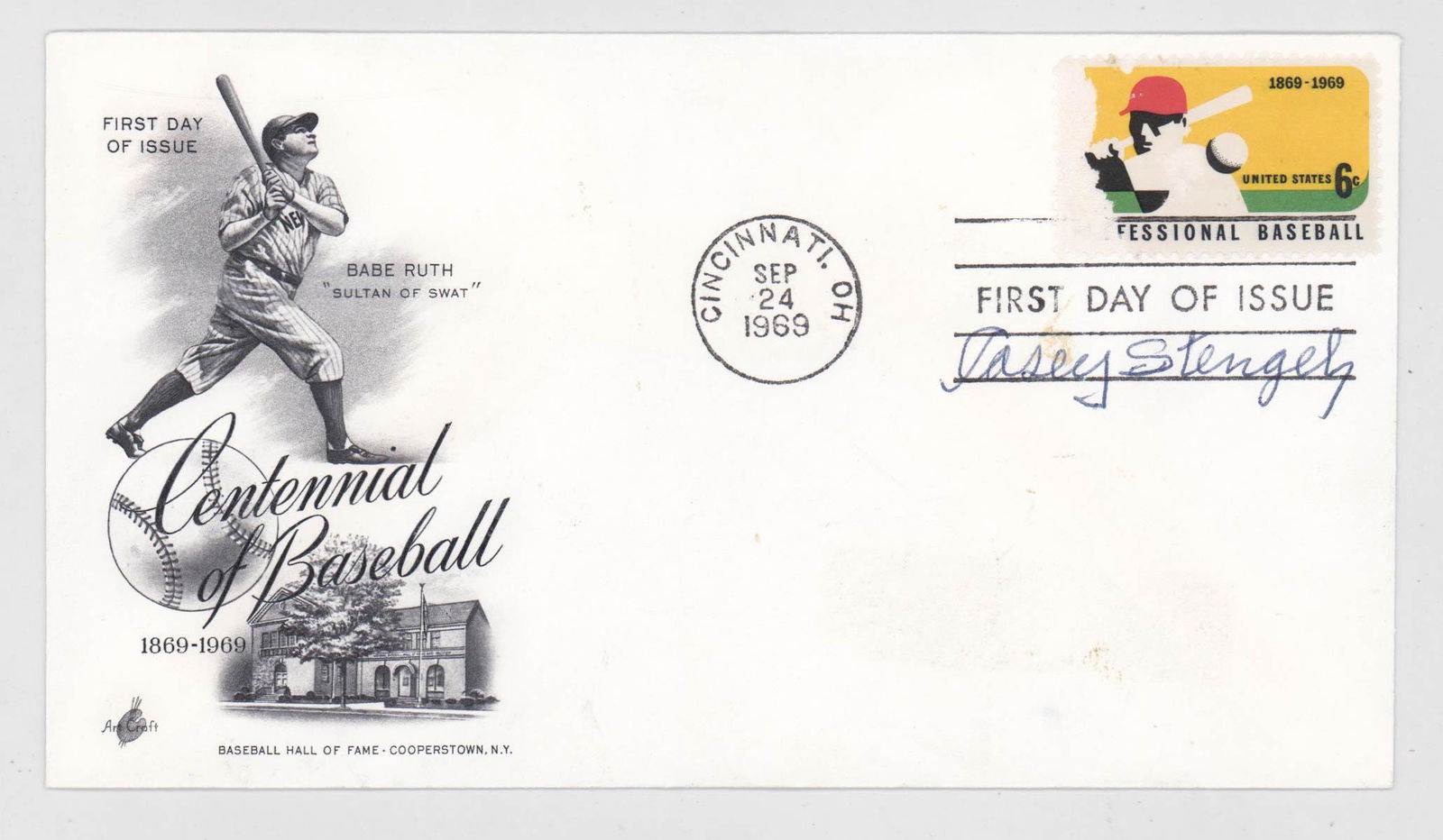 Casey Stengel Signed FDC (1 of 2)