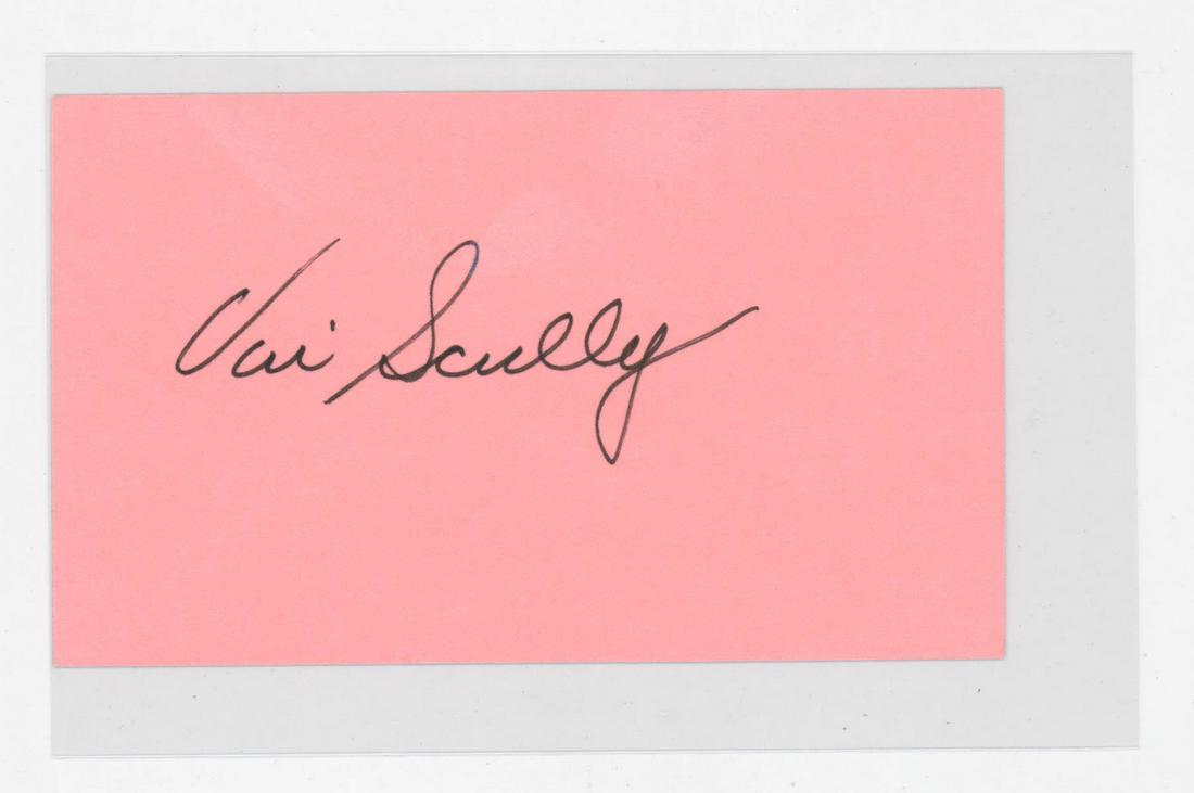 Vin Scully Signed 3 x 5 Card PSA/DNA (1 of 2)
