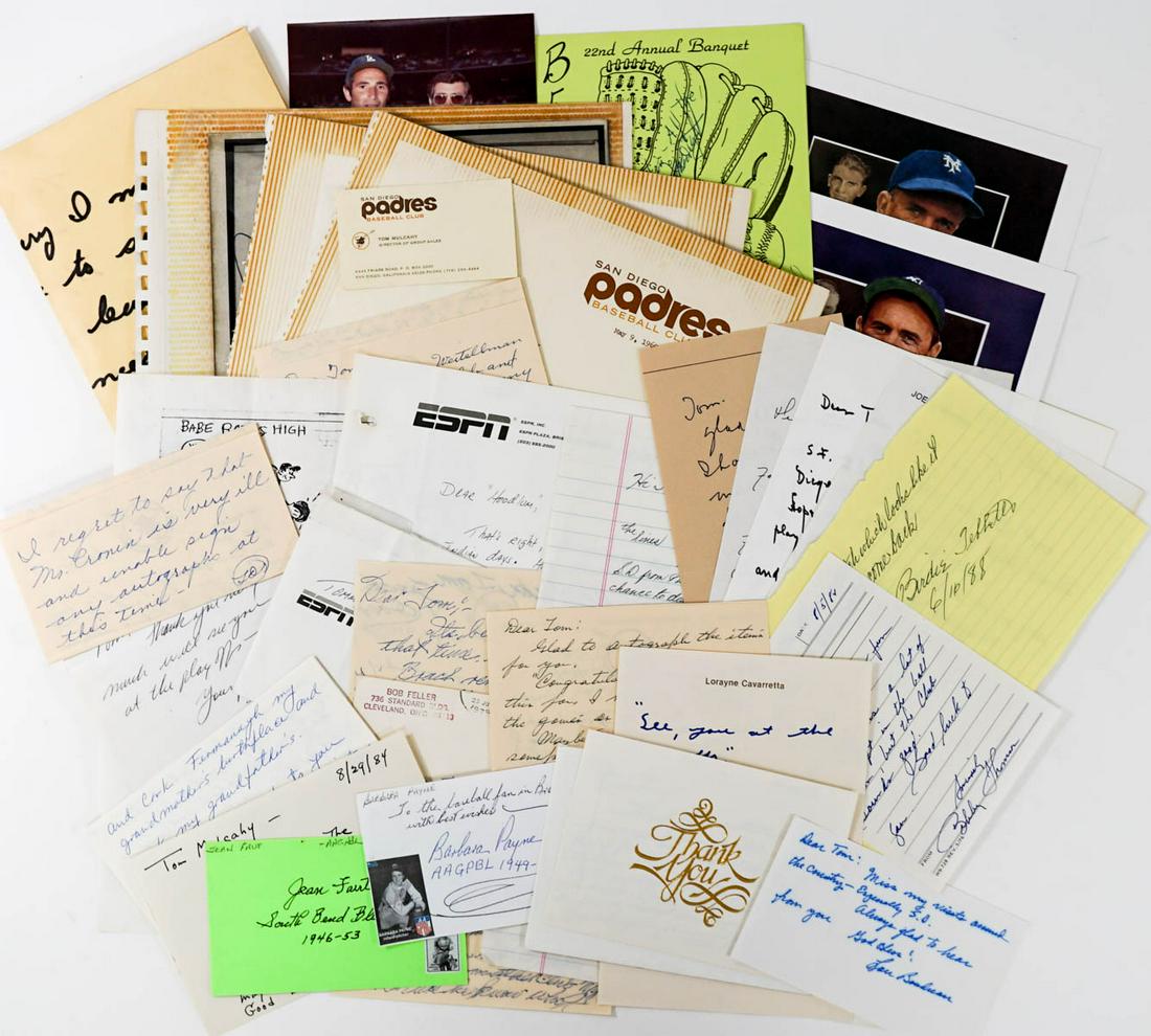 Letters and Notes by HOF'ers to Tom Mulcahy (1 of 9)