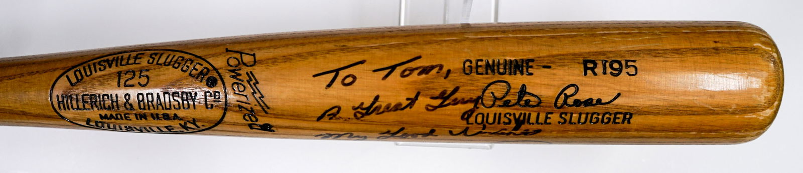 Pete Rose Signed Game-Used Baseball Bat (1 of 16)