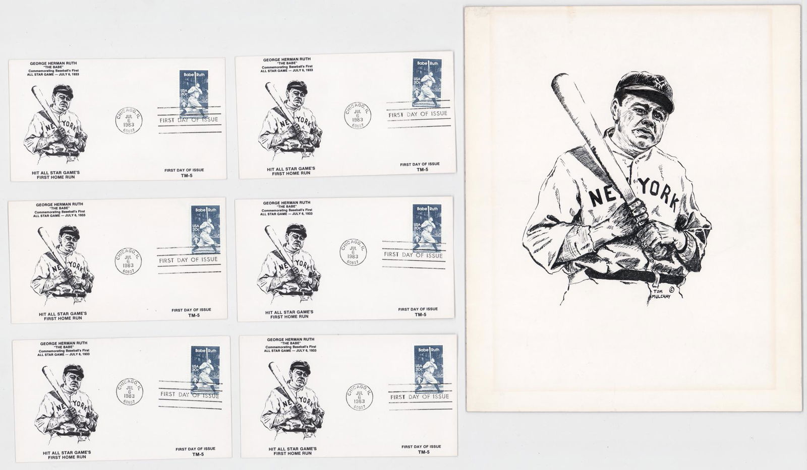 Babe Ruth FDC's & Original Pen & Ink (1 of 3)