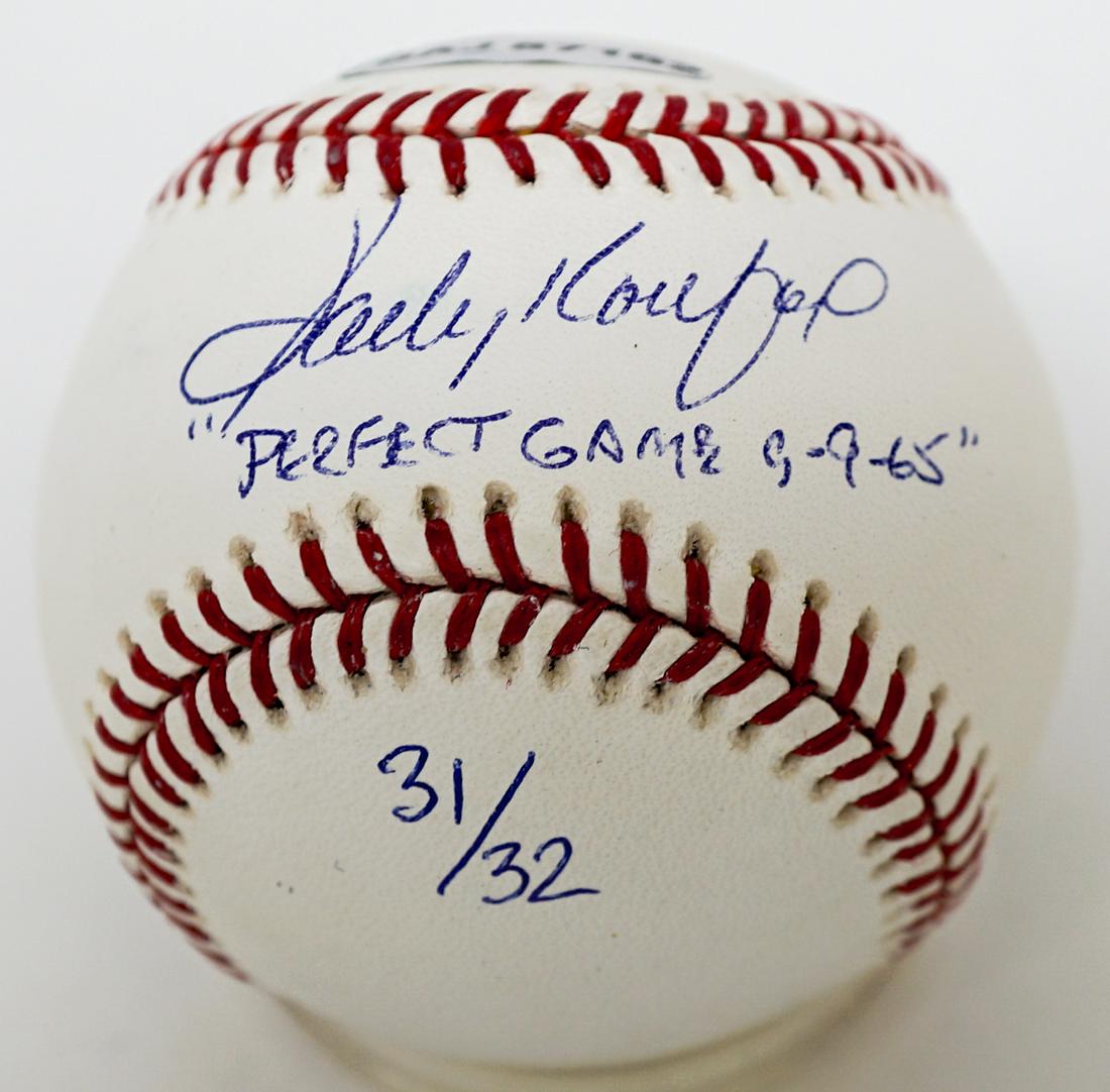 Sandy Koufax Single Signed "Perfect Game" BB (1 of 4)