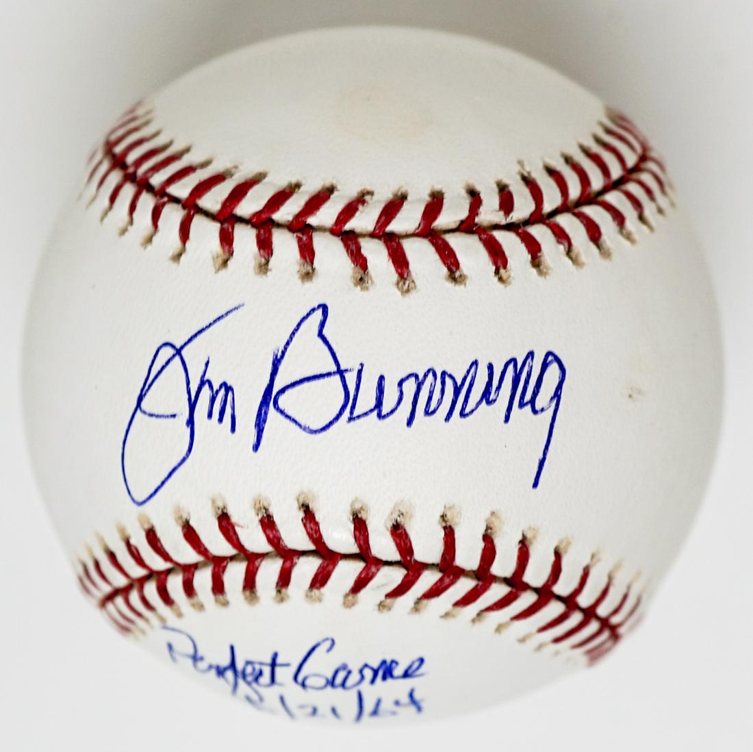 Jim Bunning Perfect Game Single Signed Ball COA (1 of 3)