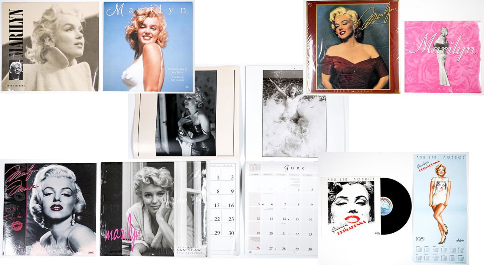 Marilyn Monroe (7) Calendars and LP (1 of 10)