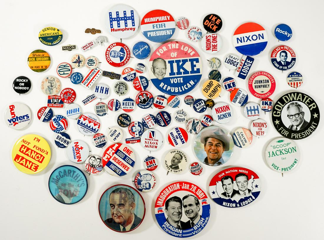 A Group of Vintage Political Pinback Buttons (1 of 2)