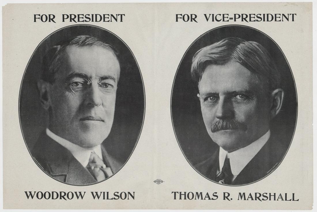 Woodrow Wilson & Marshall Jugate Campaign Poster (1 of 2)