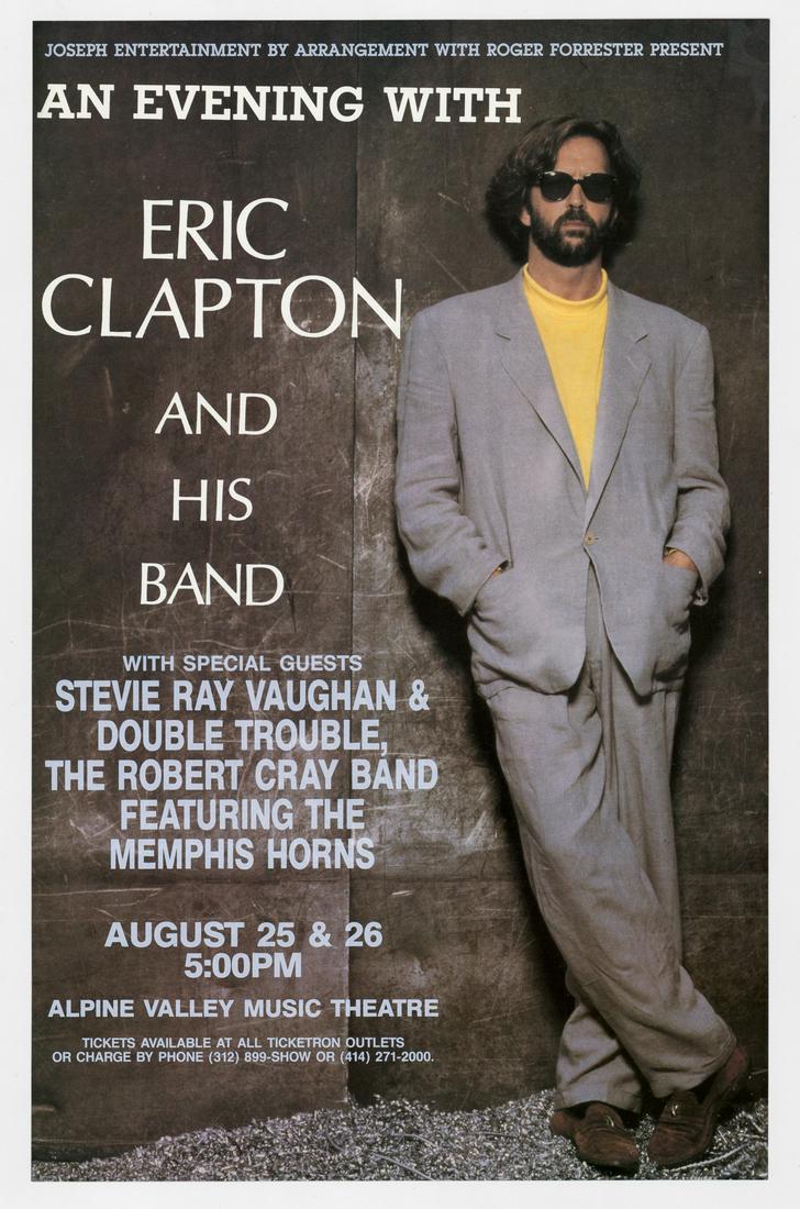Alpine Valley Stevie Ray Vaughan Last Concert: Alpine Valley Music Theater, August 25 & 26. Stevie Ray Vaughan's last concert. Measures 22-in. x 14-in. EX+/NrMt condition. If lot is absent of a condition report one may be requested via email. Cond