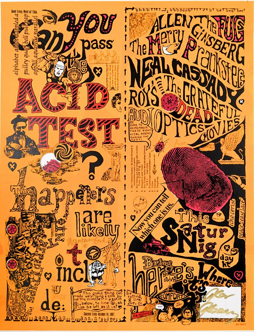 Ken Kesey, Mountain Girl & Anon S/N'd Poster (1 of 7)
