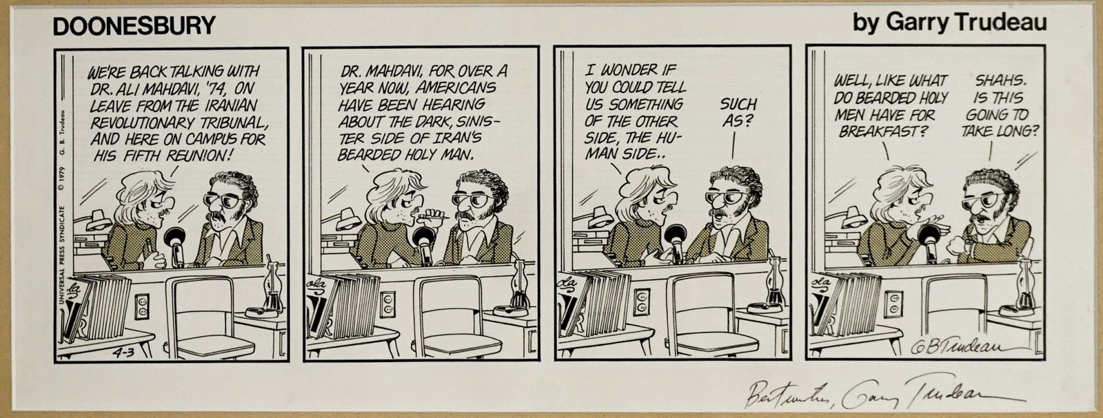 Doonesbury Comic Strip by Garry Trudeau SIGNED (1 of 4)