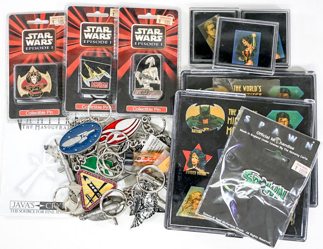 DC, Star Trek, Star Wars Pins and Keychains (1 of 9)