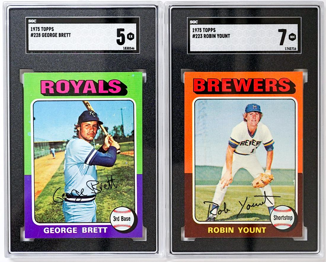 1975 Topps George Brett & Robin Yount SGC Graded (1 of 2)