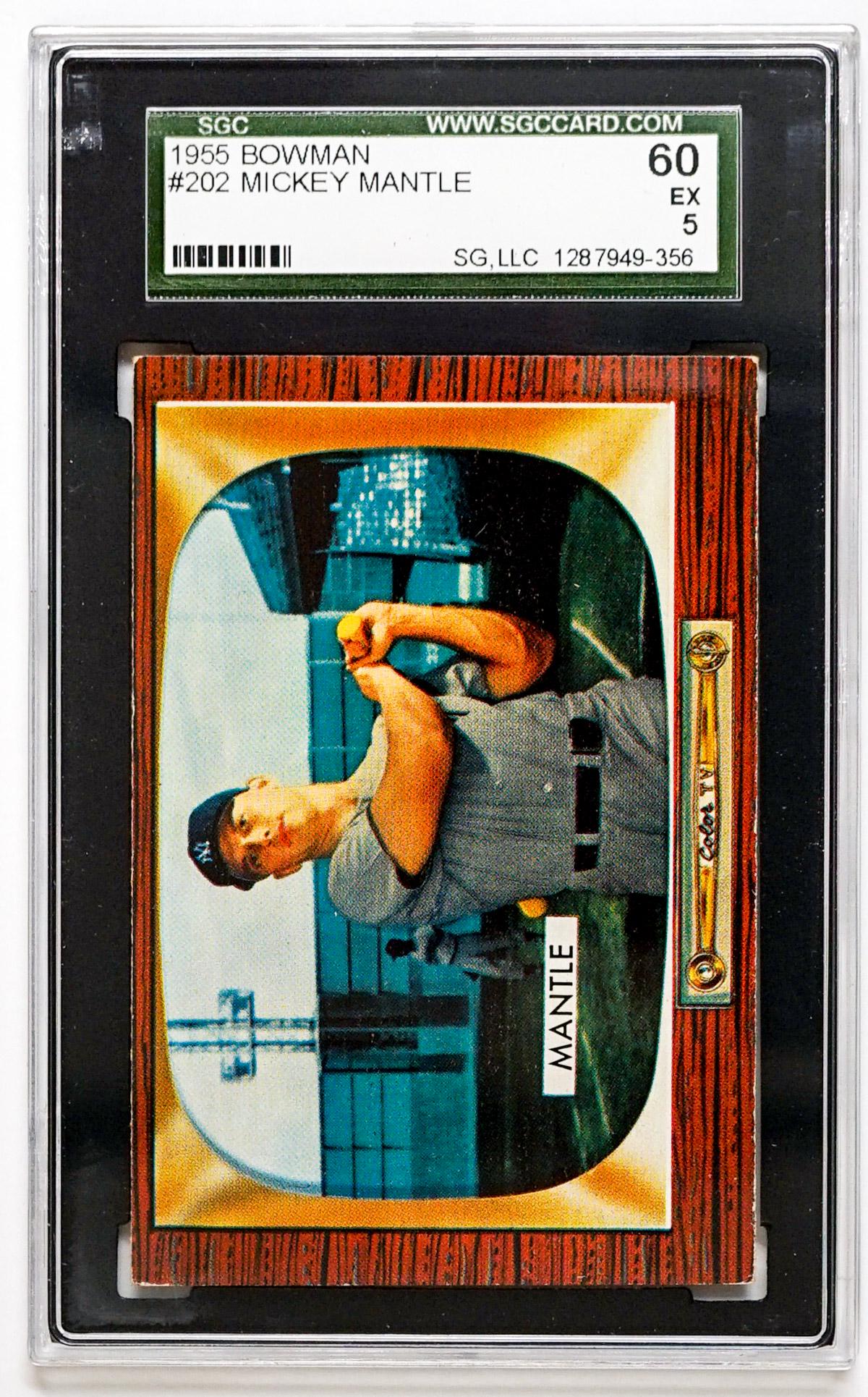 1955 Bowman #202 Mickey Mantle SGC 60 EX 5 (1 of 2)