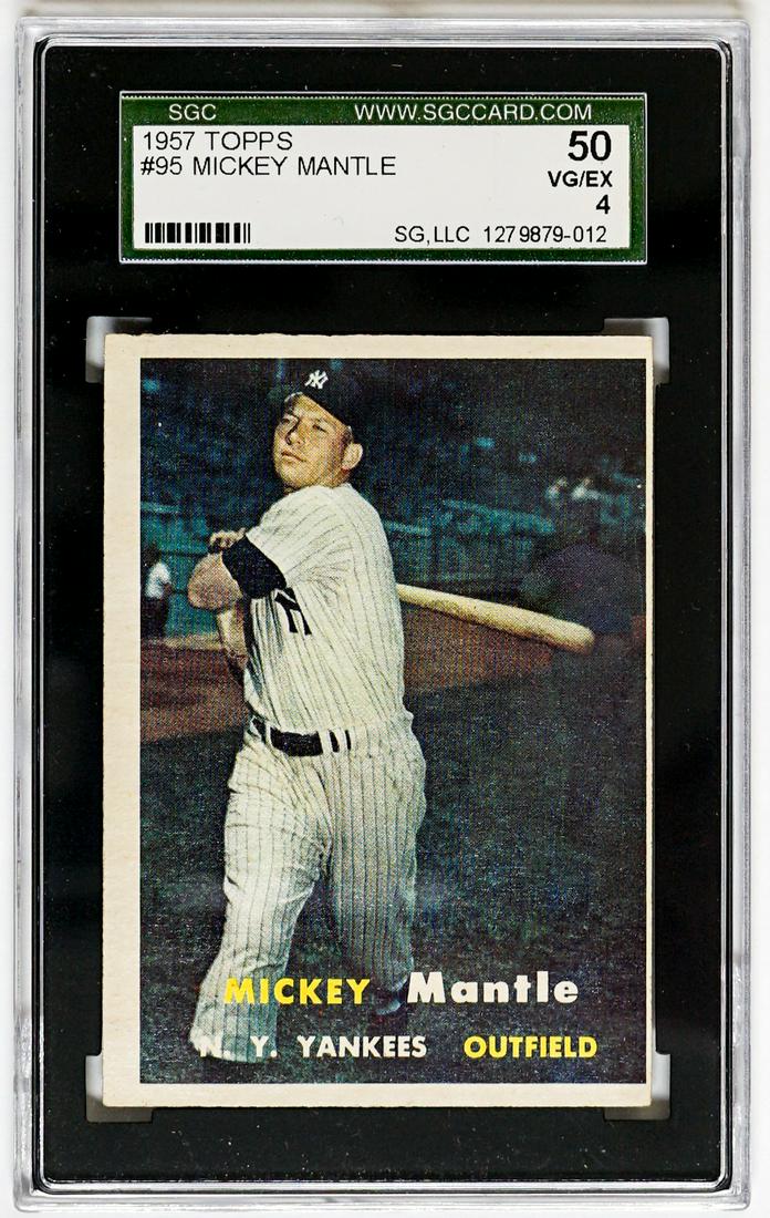 1957 Topps Mickey Mantle SGC 50 VG/EX 4 (1 of 2)