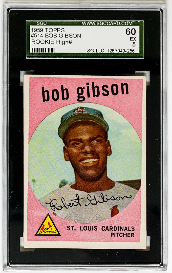 1959 Topps Bob Gibson RC #514 SGC 60 EX 5 (1 of 2)