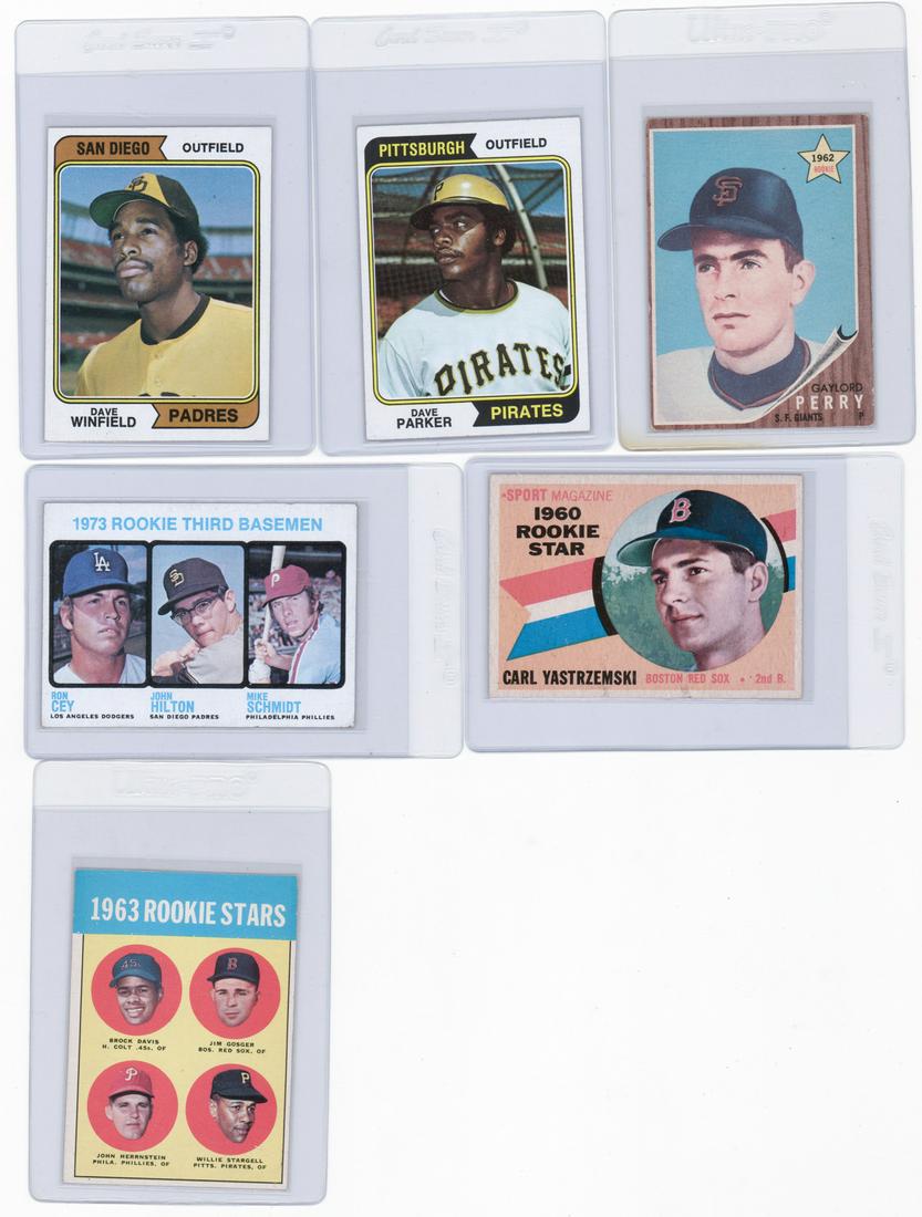 HOF & MLB Vintage Rookie Cards (6) (1 of 2)