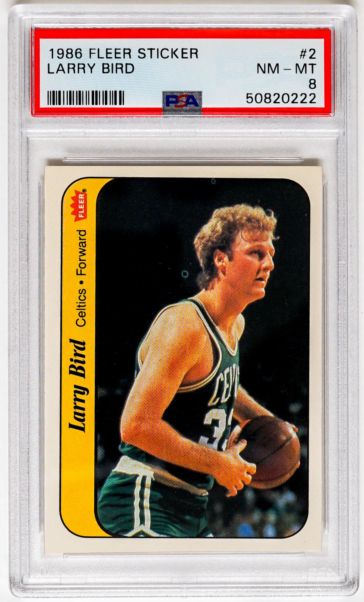Larry Bird 1986 Fleer Sticker PSA 8 (1 of 2)