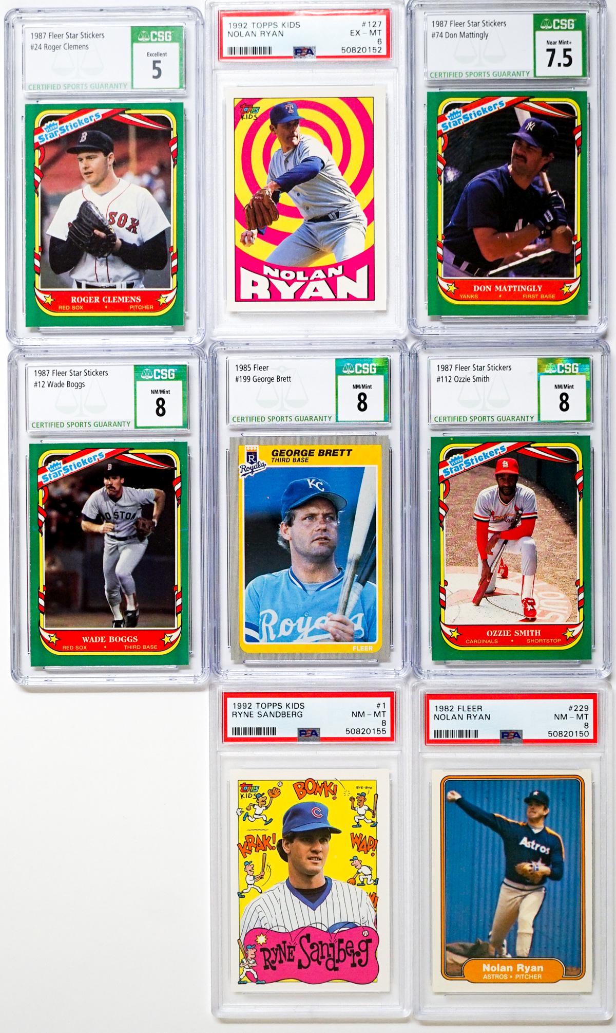 [Nolan Ryan] Group of Graded Baseball Cards (8) (1 of 2)