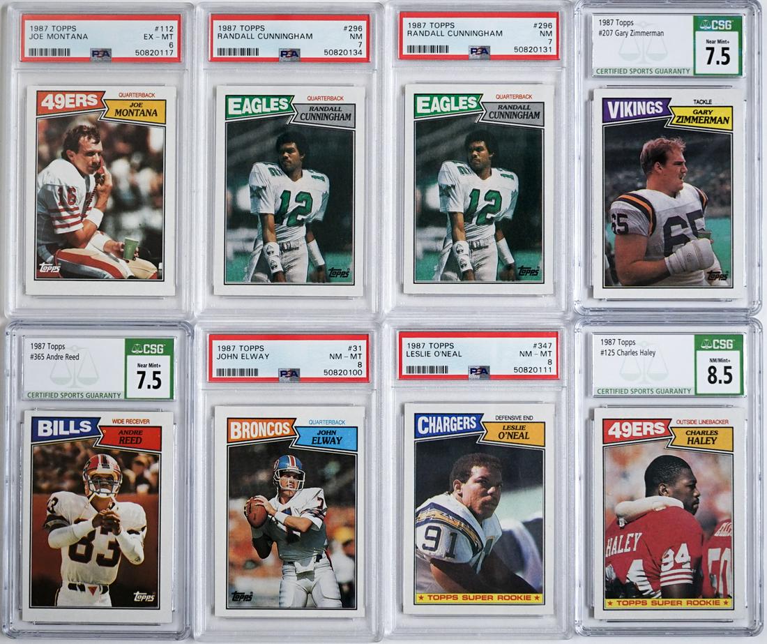 1987 Topps Graded Football Cards (8) (1 of 5)