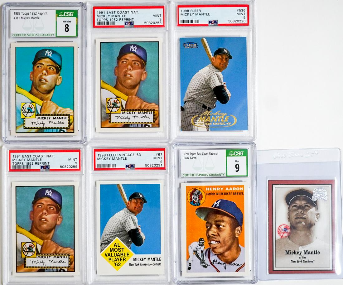[Mickey Mantle, Hank Aaron] Graded Cards (7) (1 of 5)