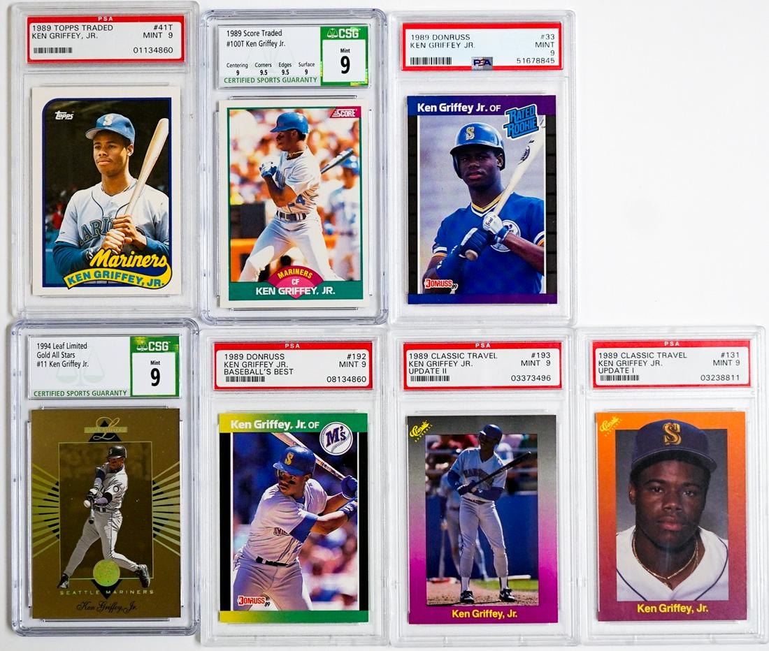 Ken Griffey, Jr. PSA 9 & CSG 9 Graded BB Cards (7) (1 of 5)