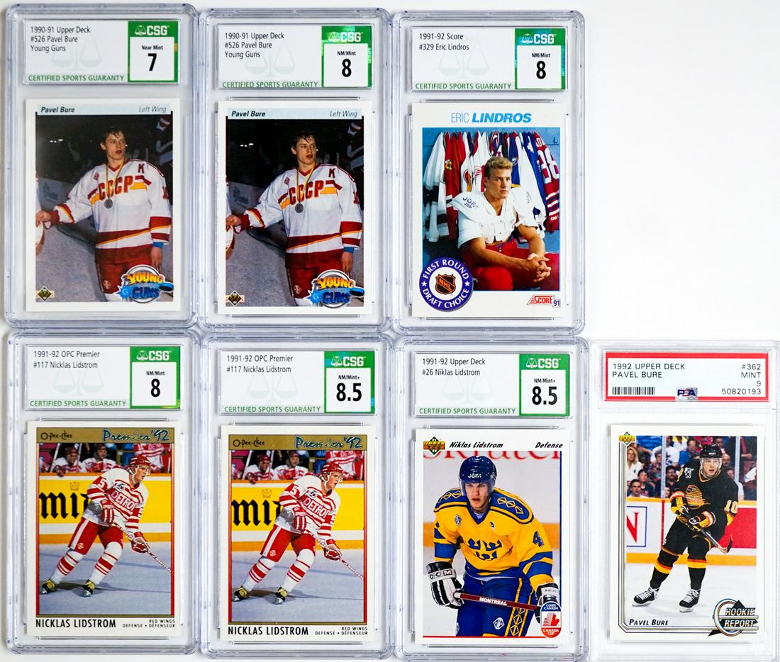 Pavel Bure, Eric Lindros & Nicklas Lidstrom Cards (1 of 5)