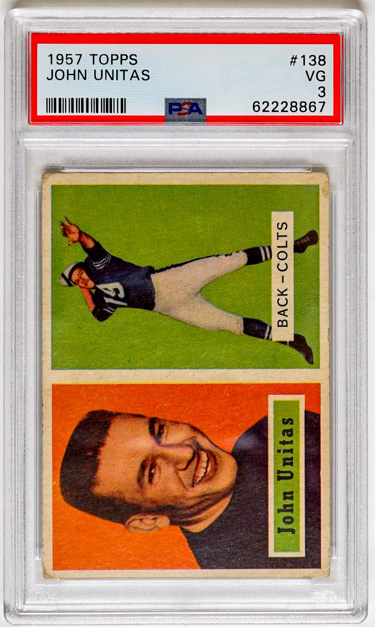 John Unitas 1957 Topps #138 PSA 3 VG (1 of 2)