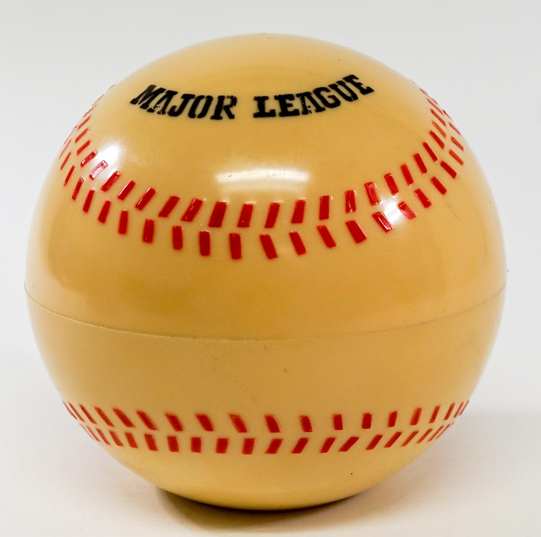 Vintage Baseball Music Box/Jewelry Box: Vintage Figural baseball music box/jewelry box. Measures 5.25-in. x 5.25-in. Excellent condition. If lot is absent of a condition report one may be requested via email. Condition report is provided as