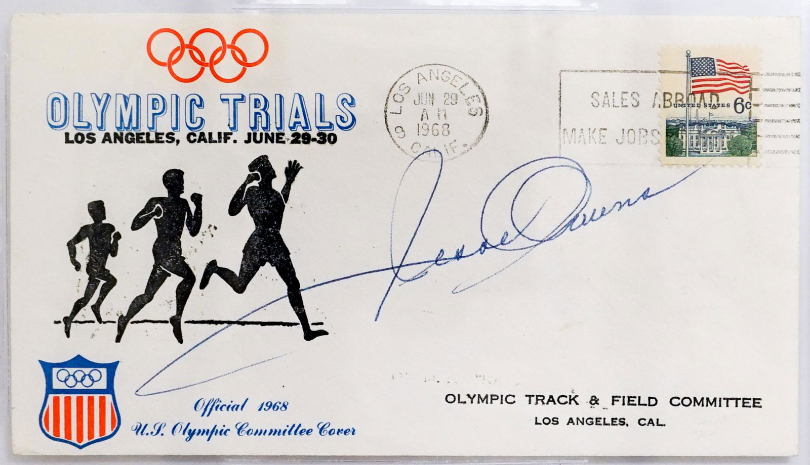 Jesse Owens Signed Commemorative Cover (1 of 3)