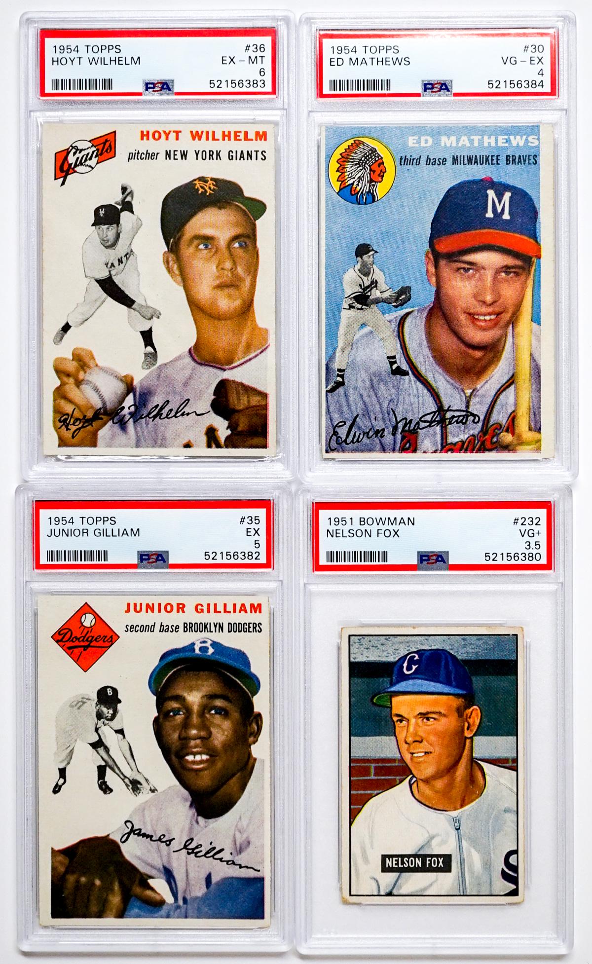 Four 1950's Graded Baseball Cards (1 of 2)