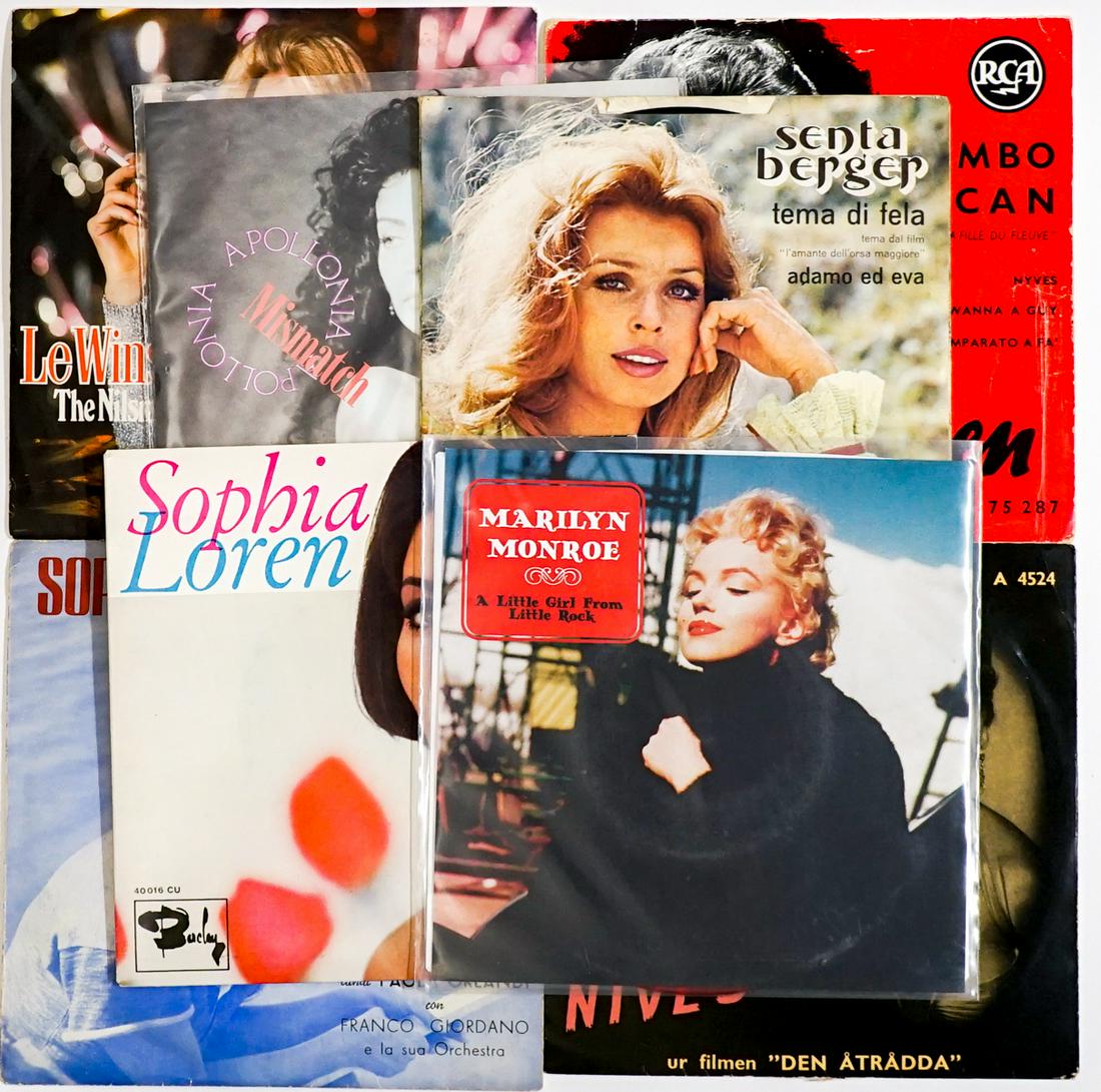 Vintage (8) Vinyl 7 Inch Records [Monroe; Bardot] (1 of 5)