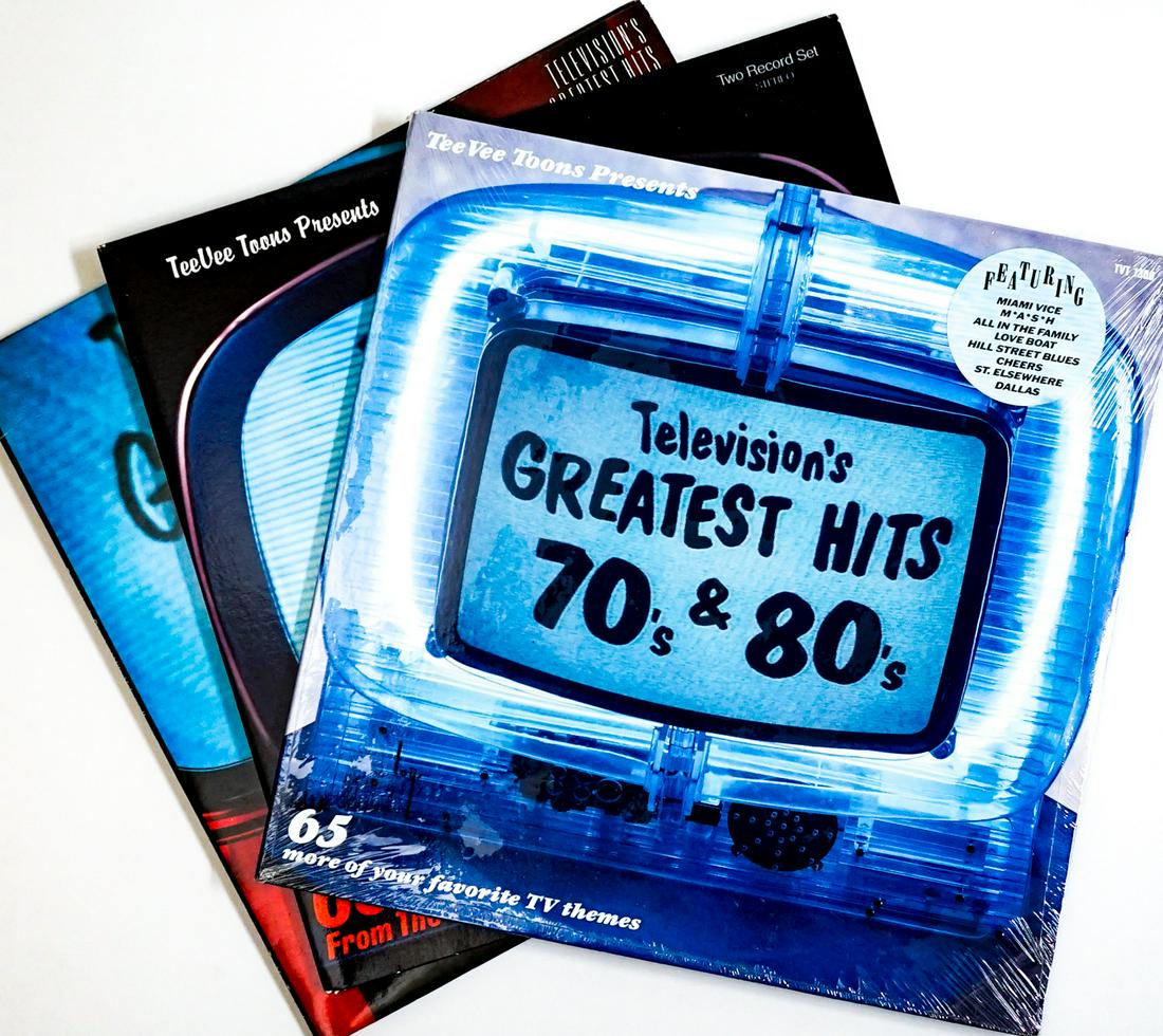 Television's Greatest Hits (3) Double Albums: Three (3) double albums of Television's Greatest Hits of the 50's, 60's 70's and 80's. Have not been inspected outside of jackets. One is sealed. Provenance: William Emery Collection, Sheridan Wyoming