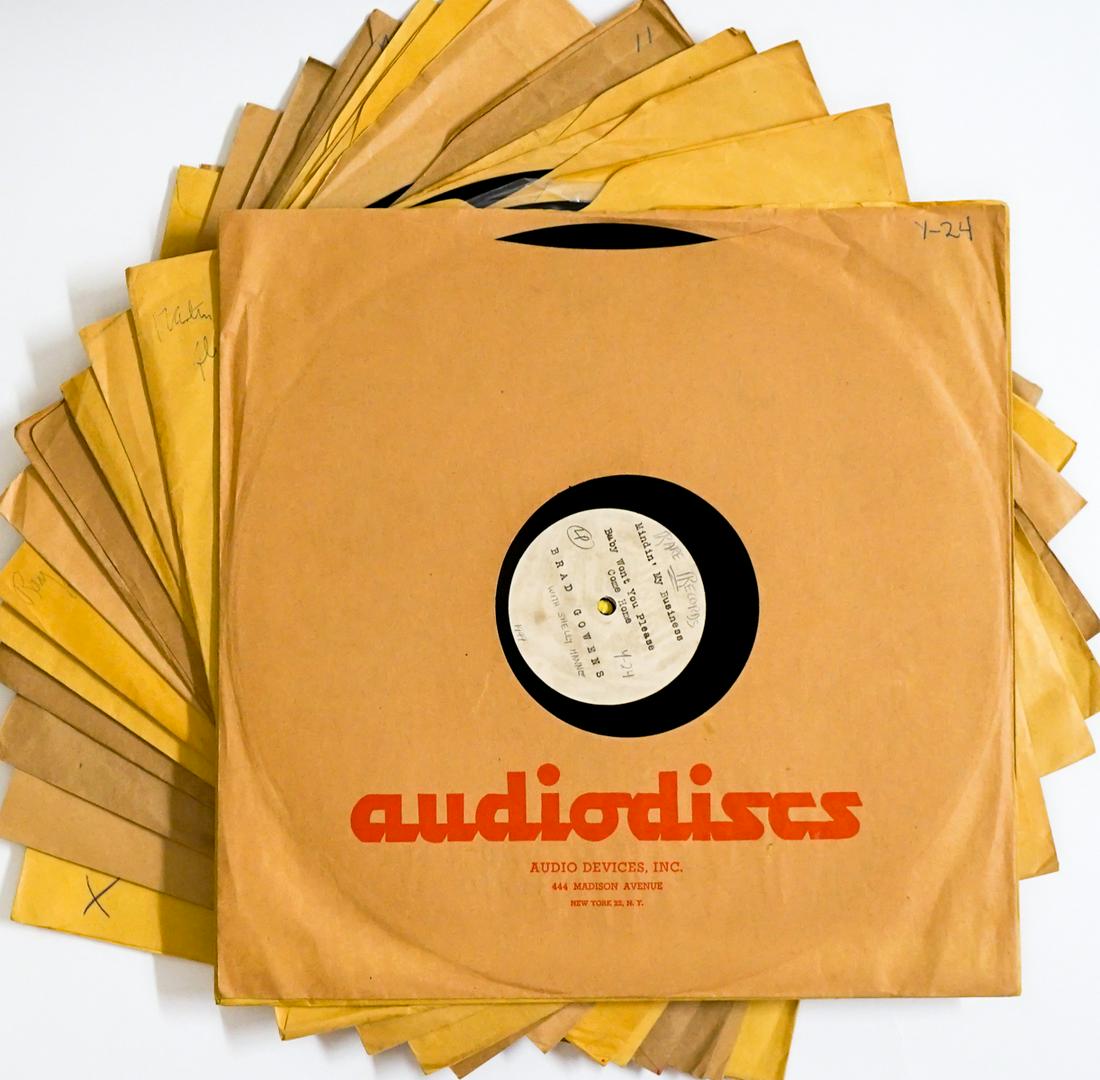 Radio Transcriptions (15) LP's [Kenton; Krupa]: Fifteen (15) vintage radio transcriptions. Jazz and other genres. 33 RPM. Includes Stan Kenton; Gene Krupa; Duke Ellington; Brad Gowens; Claude Thornhill... and others. Not all albums are marked. Most
