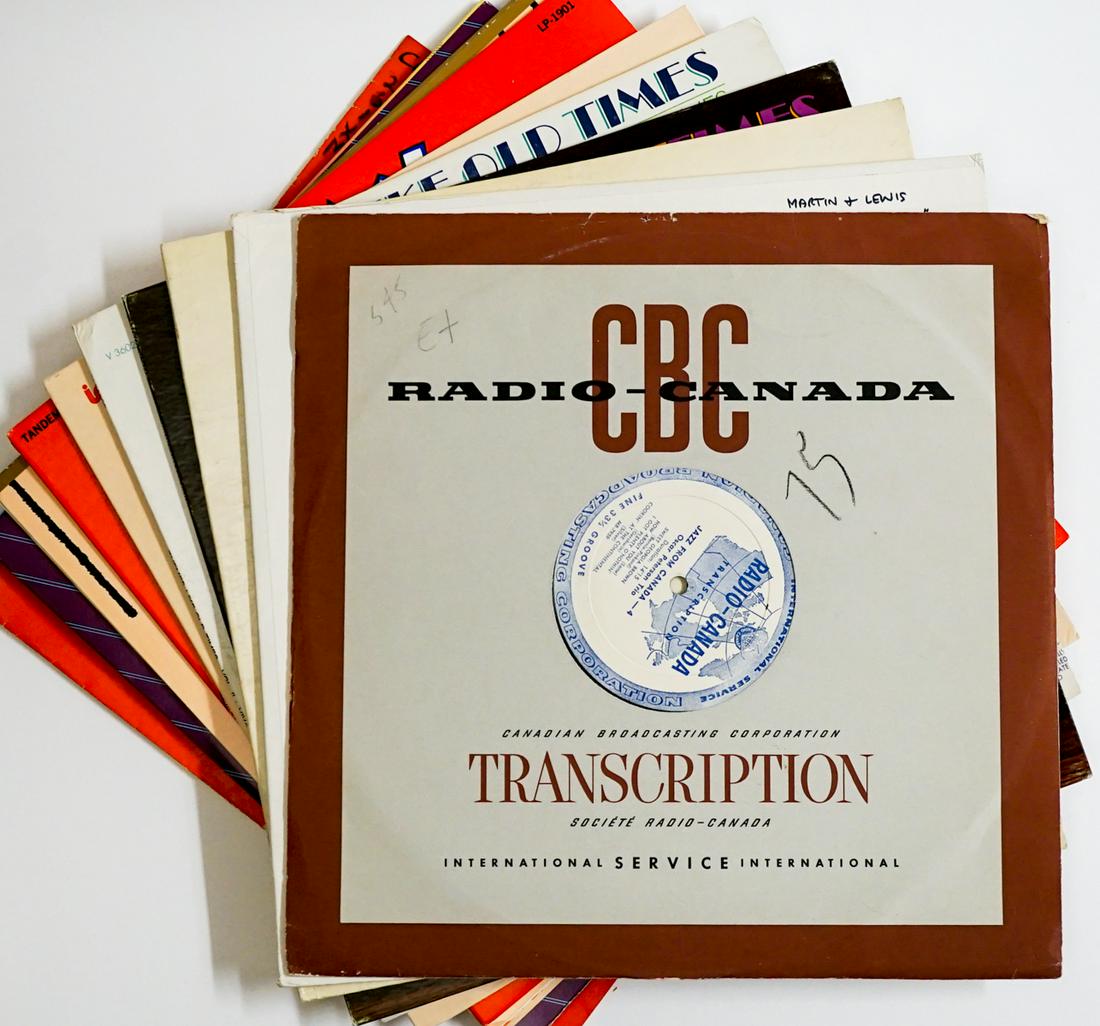Radio Transcription / Themes (10) LP's: Eight (10) radio transcriptions and themes. Includes: Martin and Lewis 'The Caddy' Paramount Promotional Recording Session; CBC Canada Transcription 'Jazz from Canada'; Famous Original Radio Themes; a