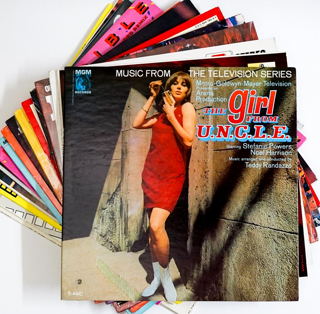 Film and TV (17) Soundtracks: Fifteen (17) film and television soundtracks and music. Includes: The Girl from U.N.C.L.E.; The Wild One; Sunburn; Silkwood... and more. These have not been inspected outside of jackets. Provenance: W