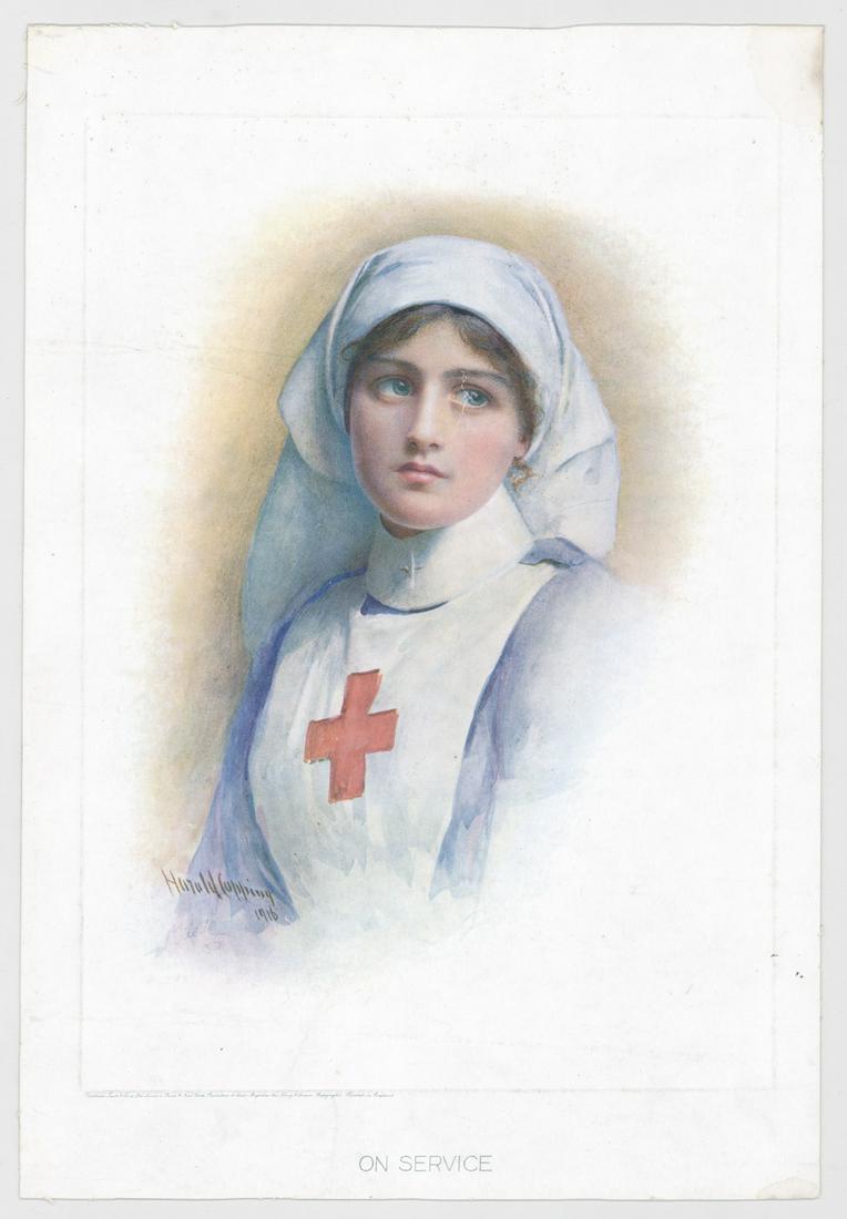WWI Red Cross Nurse by Harold Copping 1916 (1 of 2)