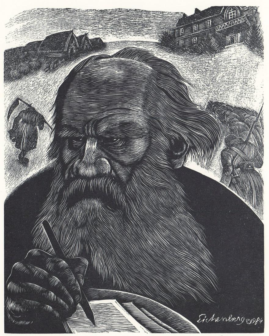 Fritz Eichenberg Signed Wood Engraving Tolstoy (1 of 5)