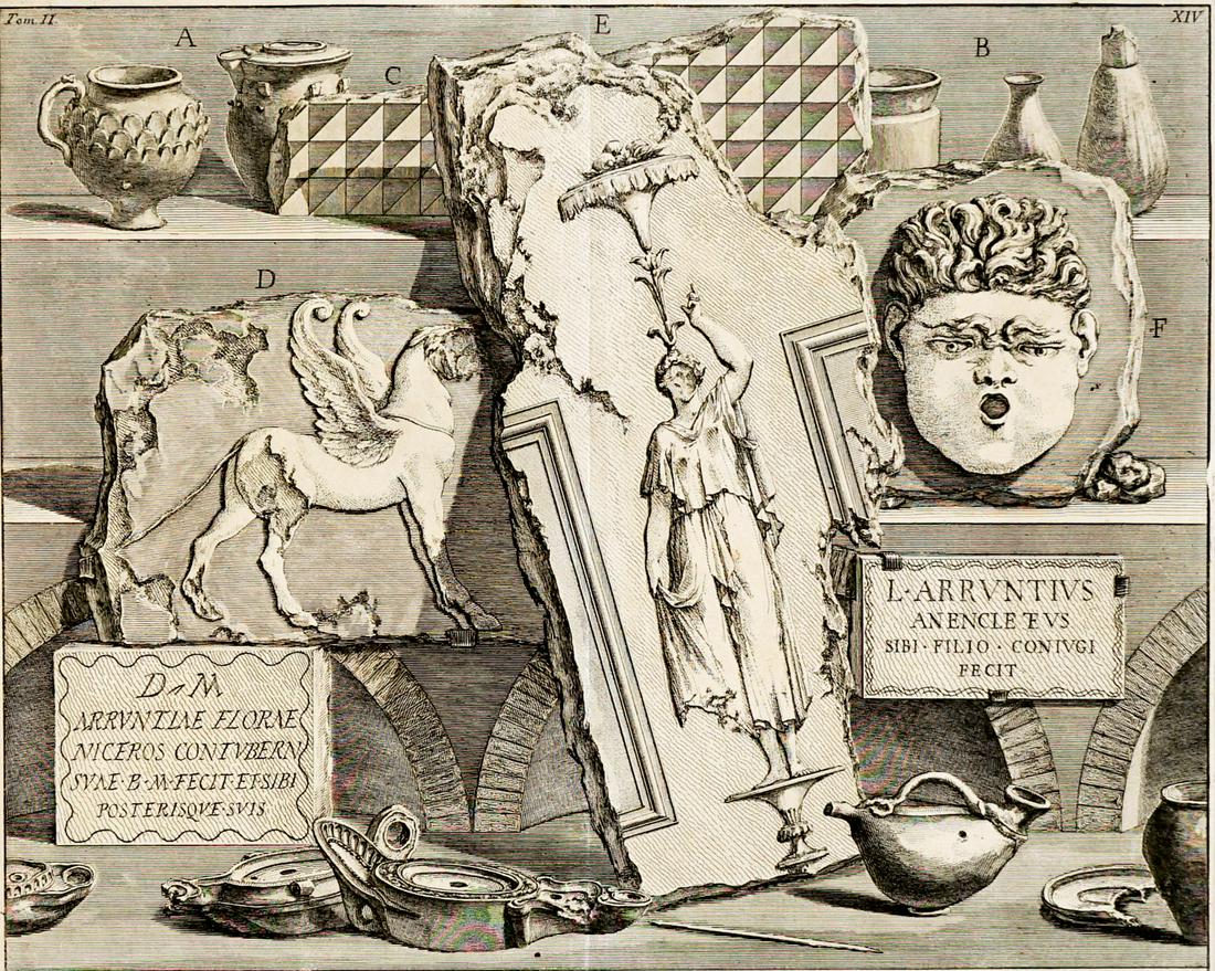 Fantastic Large Piranesi Engraving: An original Piranesi engraving. Measures 17.625-in. x 19-in. plate size. VG+/VG-EX condition. Unframed, loose and not glued or mounted. If lot is absent of a condition report one may be requested via 