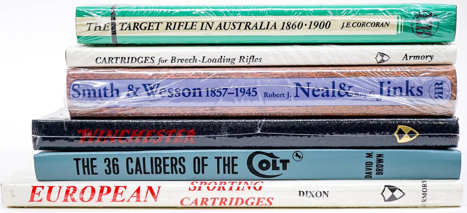 [Winchester, S & W] Firearms Books 5/6 SEALED: [Winchester, S & W] Firearms Books 5/6 Factory Sealed. Colt book (Mint) just removed from box. Provenance: Nevada estate collection. If lot is absent of a condition report a condition report may be re