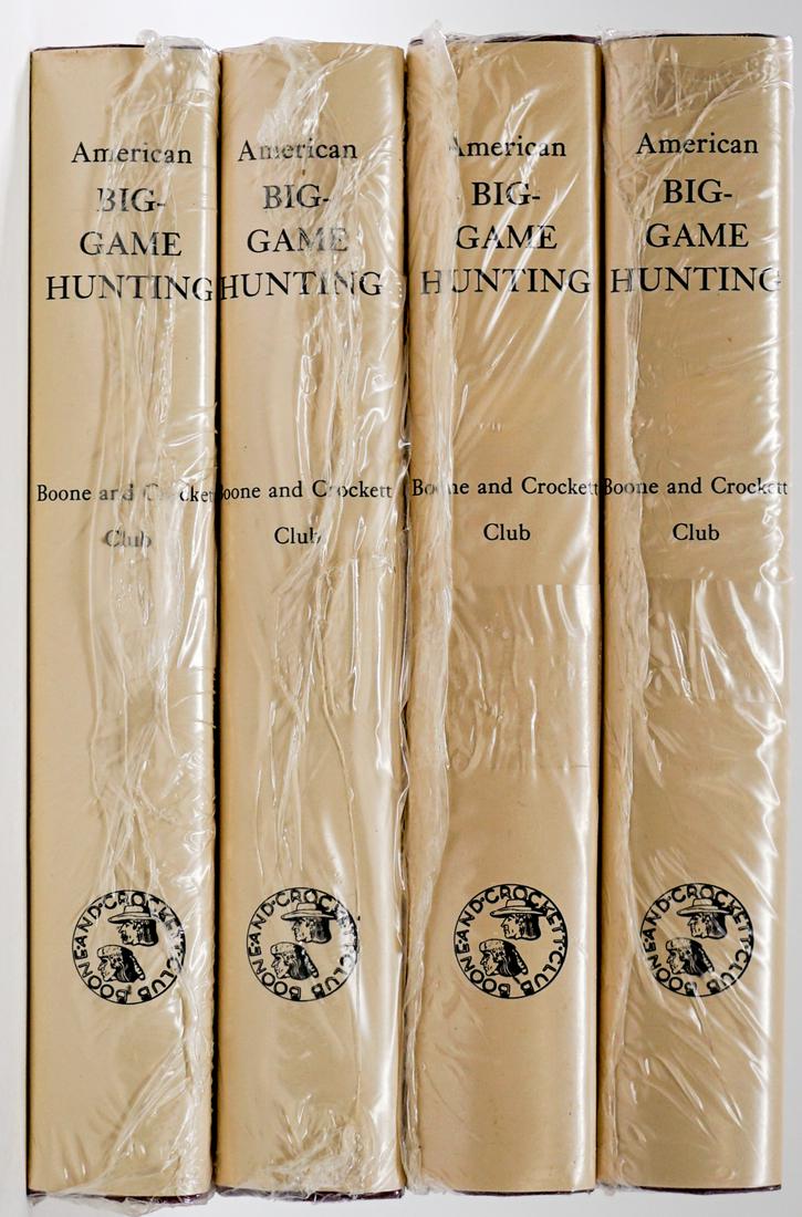 [Boone and Crockett] American Big-Game Hunting: [Boone and Crockett] American Big-Game Hunting sealed books (4). If lot is absent of a condition report a condition report may be requested via email. Buyer must view photographs or scans to assist in