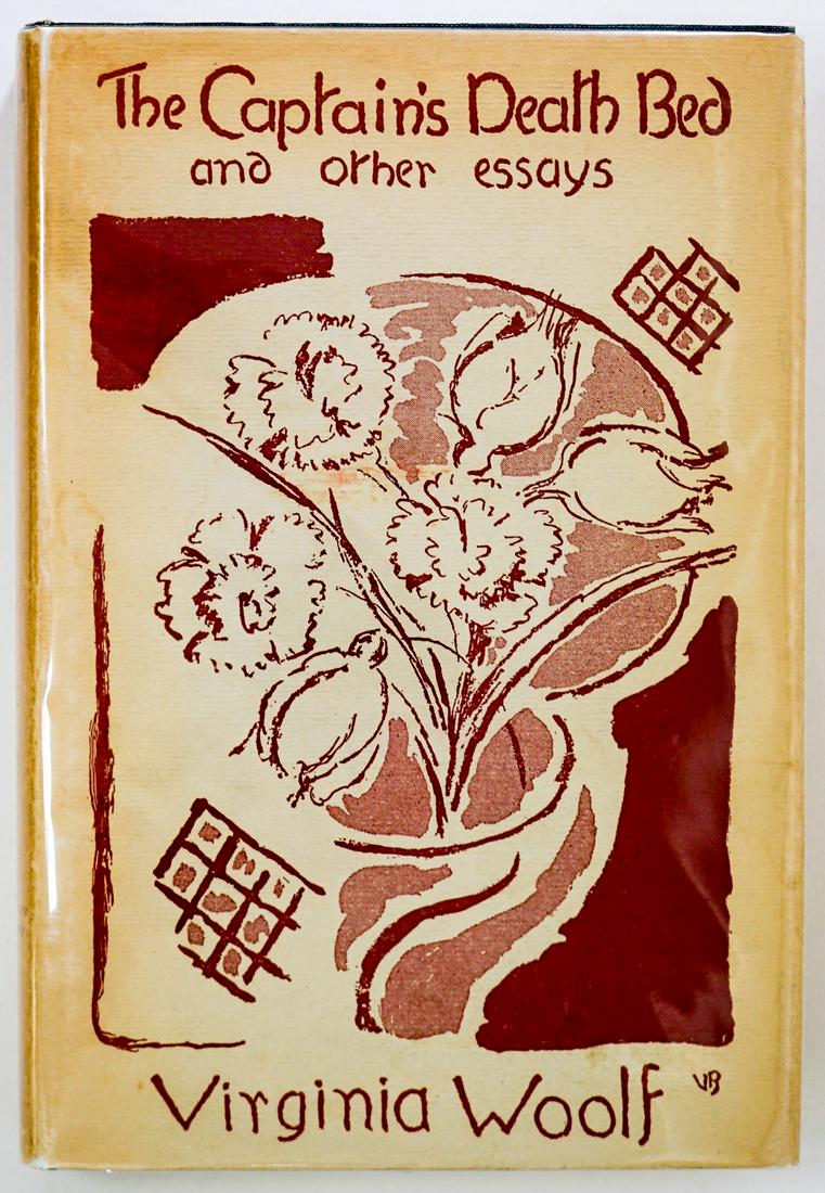 Virginia Woolf; The Captain's Death Bed 1950 1st: The Captain's Death Bed and other essays by Virginia Woolf. 1950 stated first American edition with clipped dust jacket. Harcourt, Brace and Company, New York. 248 pp. with light wear. Green covers wi