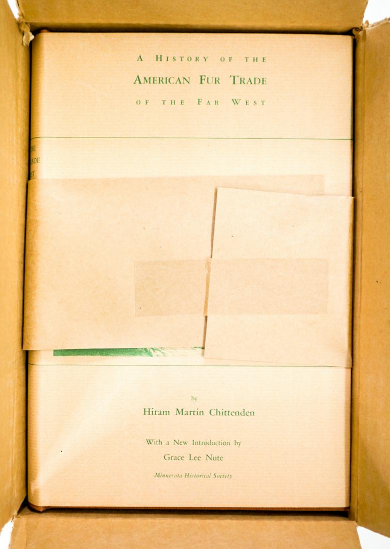 American Fur Trade of the Far West Mint In Box 3: A History of the American Fur Trade of the Far West by Hiram Martin Chittenden. Three (2) volume sets all Mint in Box. Historic Reprints, Stanford California, 1954. 2 volumes, 1029 pages. Chittenden's