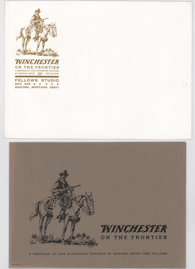Winchester on the Frontier by Fellows: Winchester on the Frontier, a portfolio of nine Winchester paintings by Montana Artist by Fred Fellows. The portfolio features nine Fred Fellows prints showing Winchester and Henry rifles. The portfol