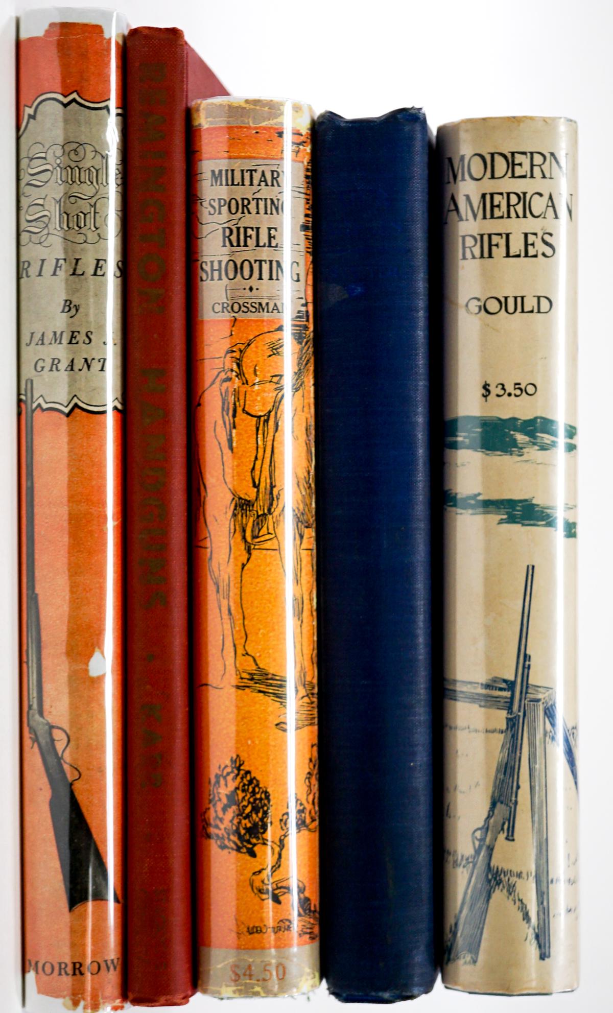 Rifles & Shooting Vintage Books (5): Rifles & Shooting Vintage Books (5). Provenance: Bob Borcherdt collection. If lot is absent of a condition report a condition report may be requested via email. Buyer must view photographs or scans to